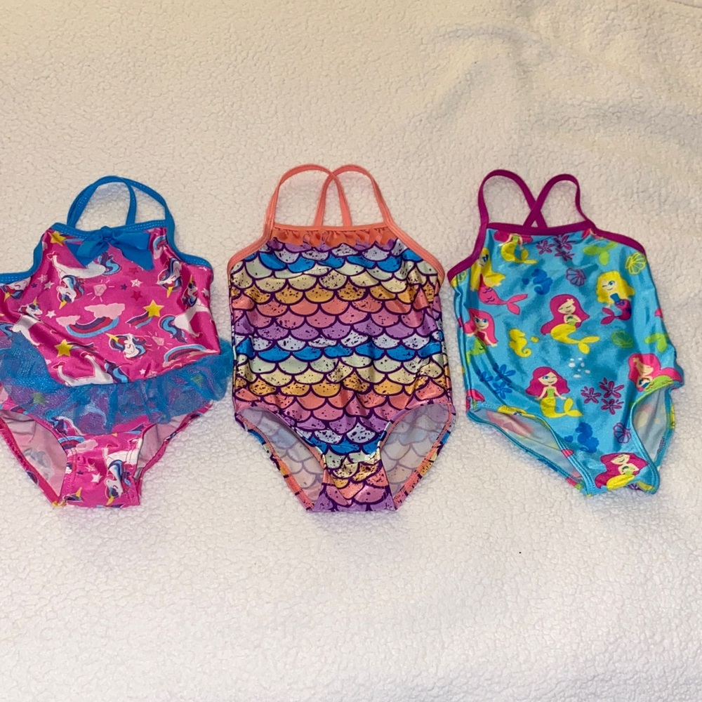 Colorful Mermaid and Unicorn Kids One Piece Set